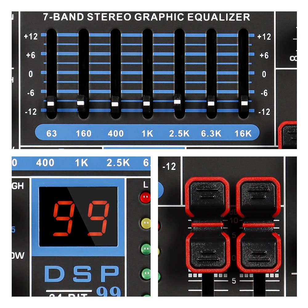 4/6 Channel audio interface mixer sound equipment speaker USB Studio Audio Mixer Mixing