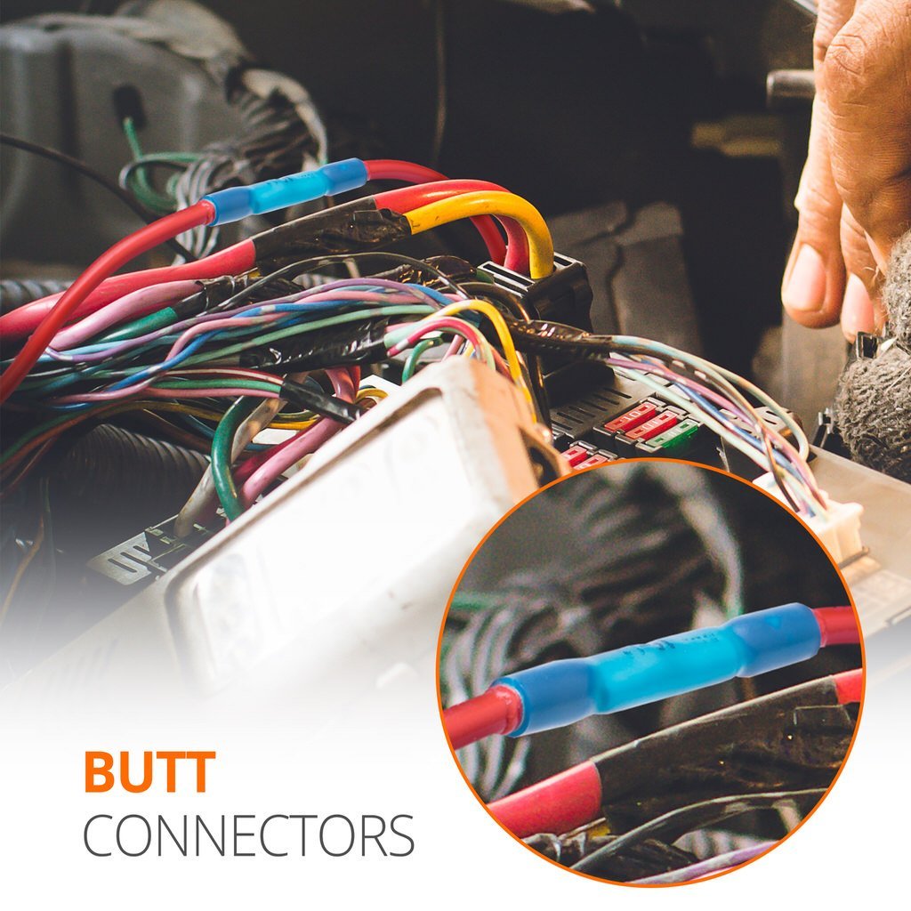 Deem Heat Shrink Wire Crimp Connector Insulated Electrical Heat Shrink Terminal Splice Crimp Heat Shrink Butt Connectors