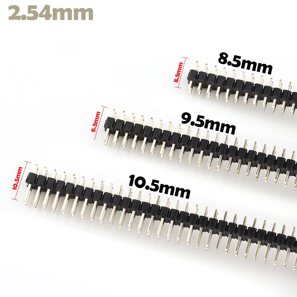 Single Row 40 pin headers dual angle male 20pin gold plated Type PCB Multiple 2.54mm pin header 2.54 Pin Header connector