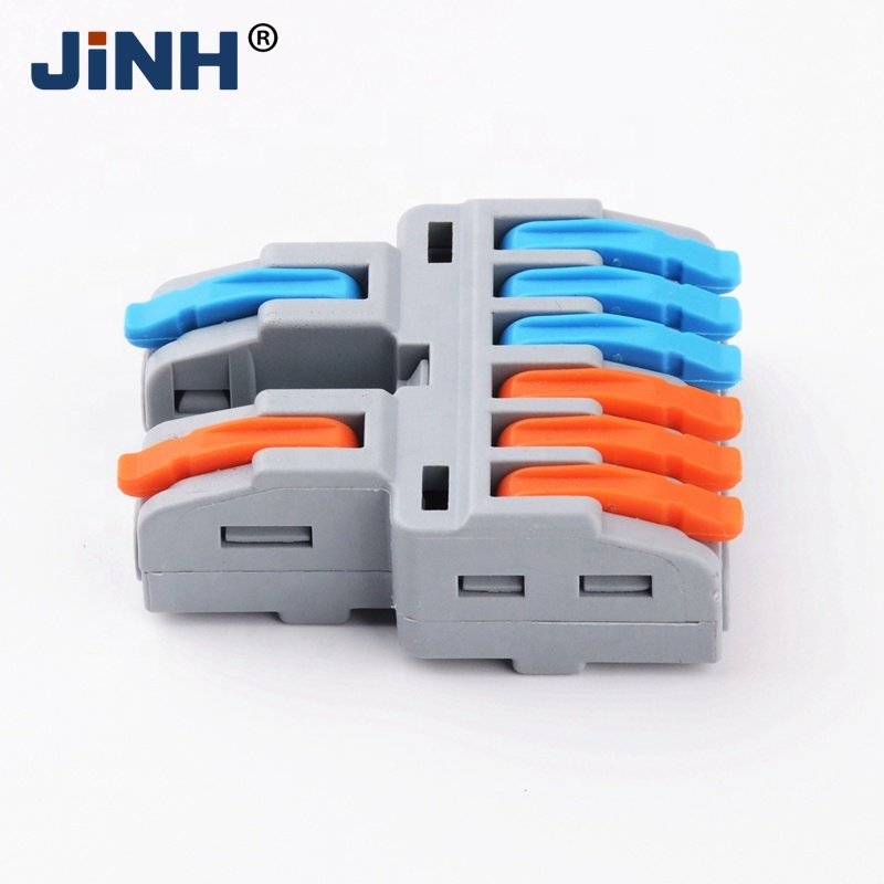 Inline splicing connector quick push in with levers 2 in 6 out