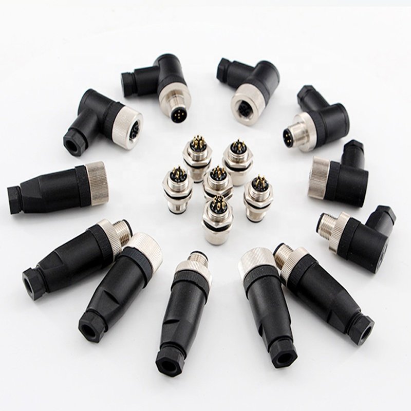 Waterproof Field Wireable Assembly Socket Connector M12 Straight Plastic Screw Joint Termination Connector