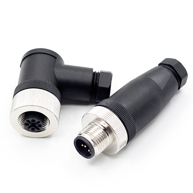 Waterproof Field Wireable Assembly Socket Connector M12 Straight Plastic Screw Joint Termination Connector