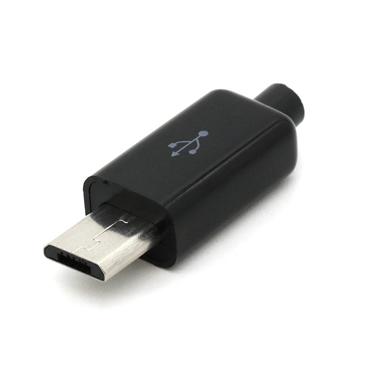 DIY Micro USB 2.0 A Type Male Connector 4 in 1 DIY USB Connector with Plastic Shell