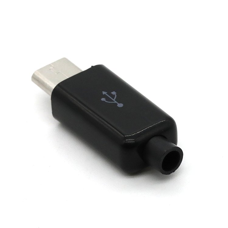 DIY Micro USB 2.0 A Type Male Connector 4 in 1 DIY USB Connector with Plastic Shell