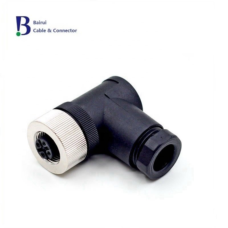 Circular Sensor M12 4 5 6 8 12Pole A B D Coded Male Angled Plastic Circular Cable Mount Connector Waterproof IP67 For Signals