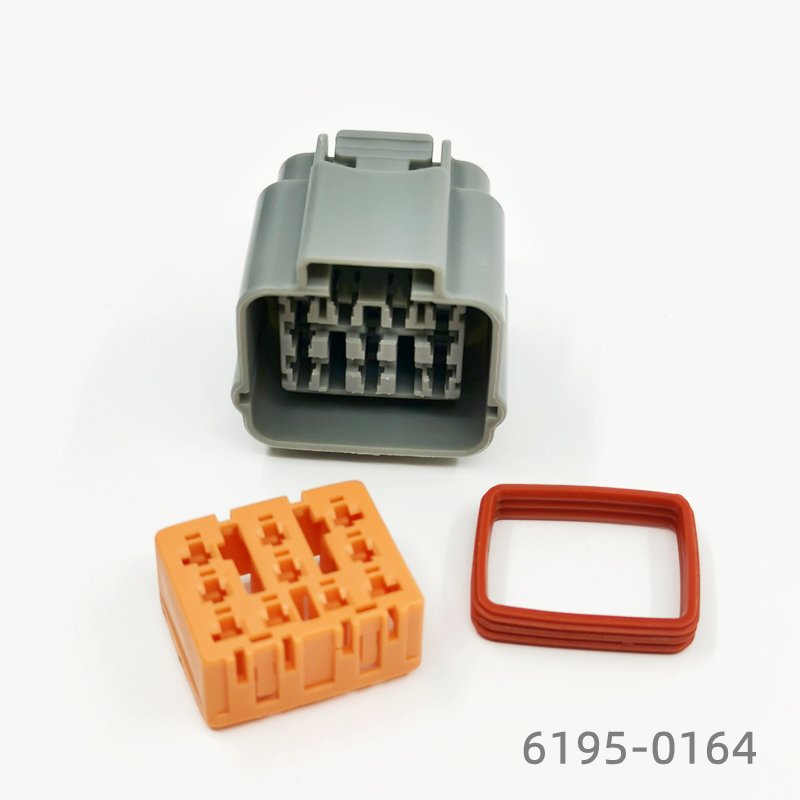 Manufacture Waterproof Connector 6195-0164 Wire to Wire process Automotive Accessory 10 Pin Gray Female Housing for Sale