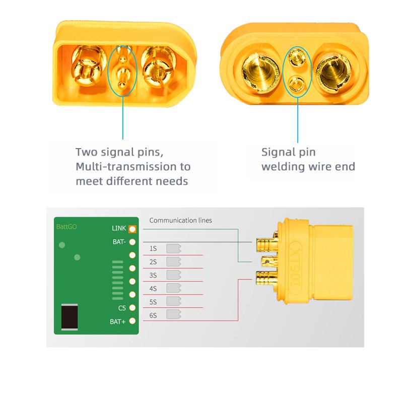 Power Amass XT90I XT90(2+2) With Signal Pin Version Connector