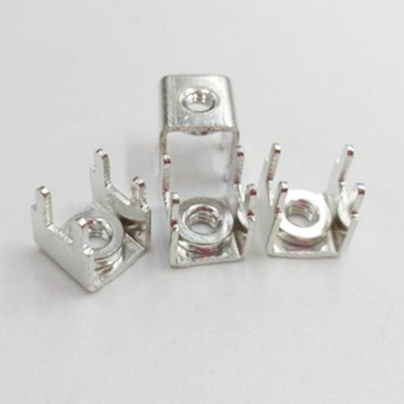 PCB11M3 brass four-pin nut terminal reinforced type press-riveted stud base plate connector metal stamping support