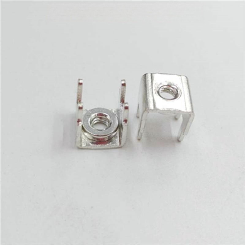 PCB11M3 brass four-pin nut terminal reinforced type press-riveted stud base plate connector metal stamping support