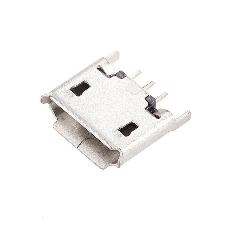 Micro USB Type B 5P Female Socket V8 Connector 180 Degree vertical DIP Mount with Curled Edge USB Connector