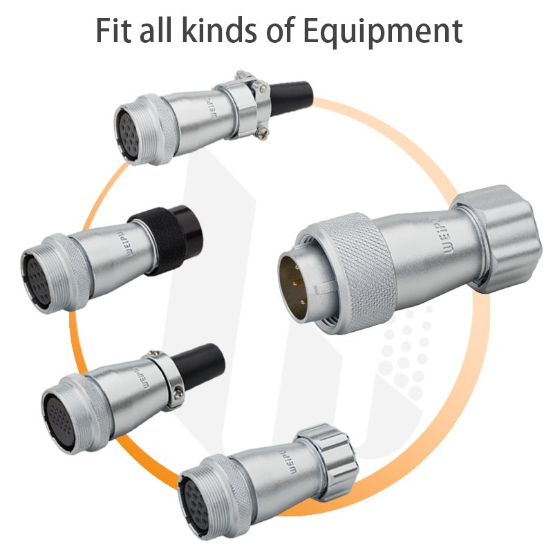 High Quality Circular matel Connector Threaded Male Female WS Series 7pin 9pin 15pin cable Connectors
