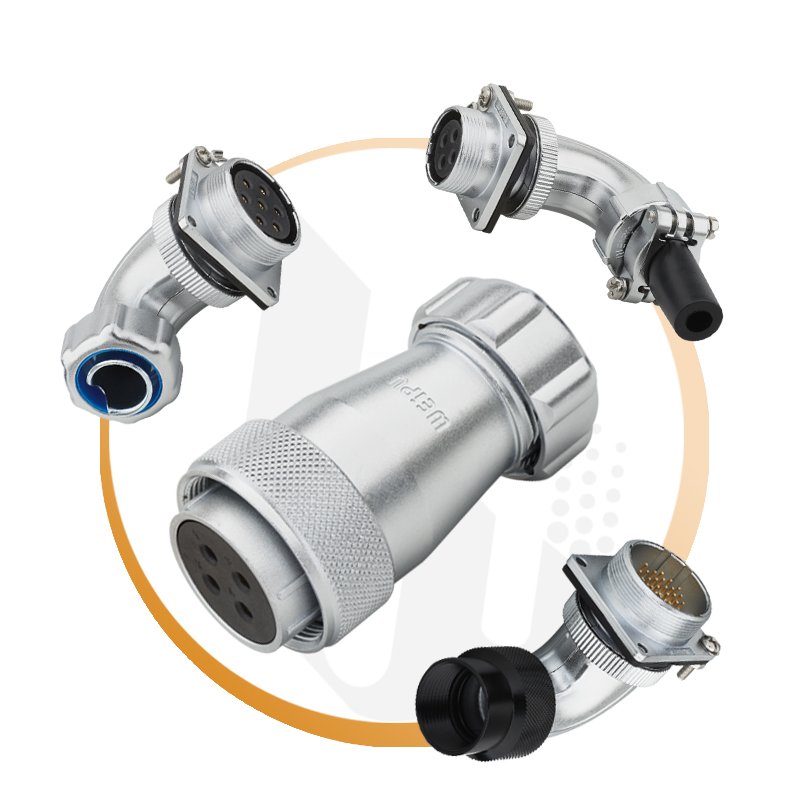 High Quality Circular matel Connector Threaded Male Female WS Series 7pin 9pin 15pin cable Connectors