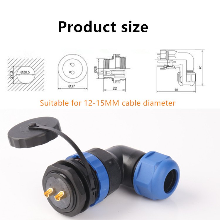 Aviation connectorSD28 Bent rear nut Aviation plug socket Male Female IP68 waterproof connector