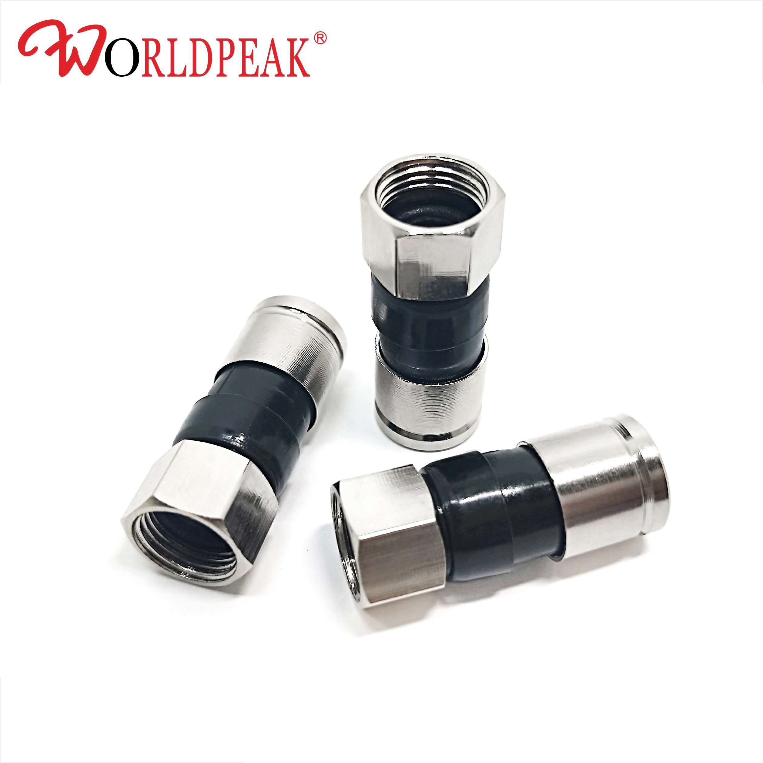 RG6 F pin male Compression connector extruded F digital TV brass Connector For antenna Satellite satellite receiver