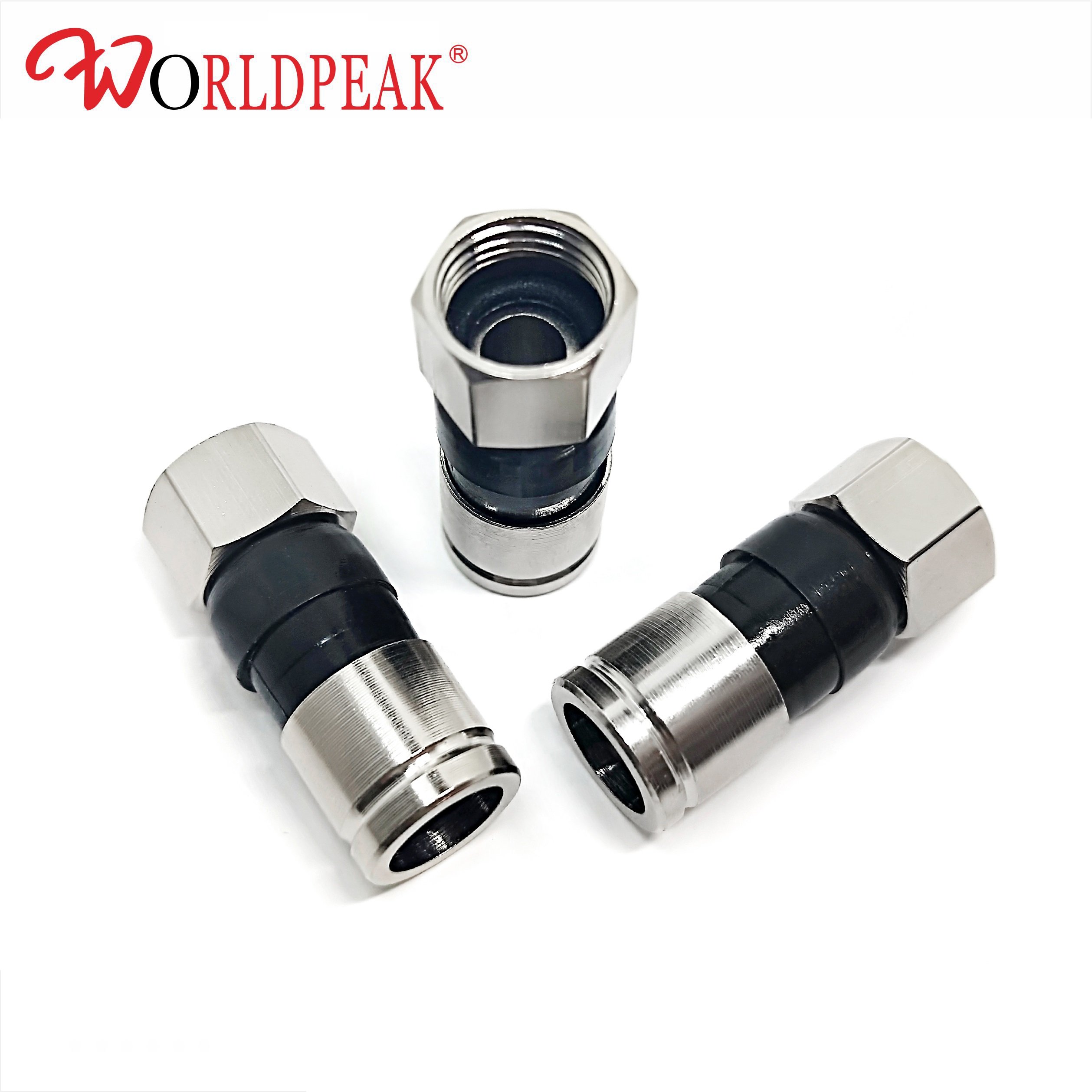 RG6 F pin male Compression connector extruded F digital TV brass Connector For antenna Satellite satellite receiver
