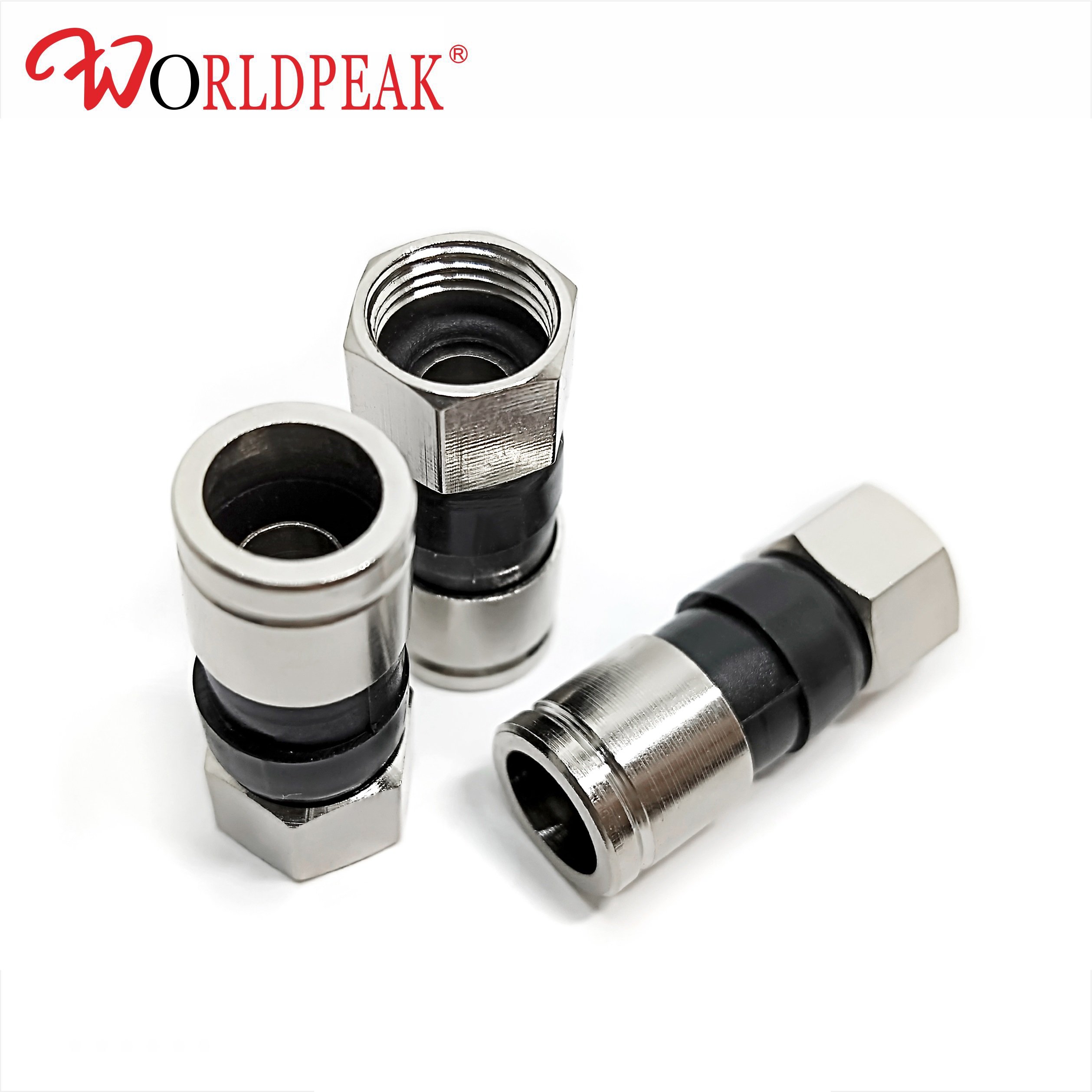 RG6 F pin male Compression connector extruded F digital TV brass Connector For antenna Satellite satellite receiver