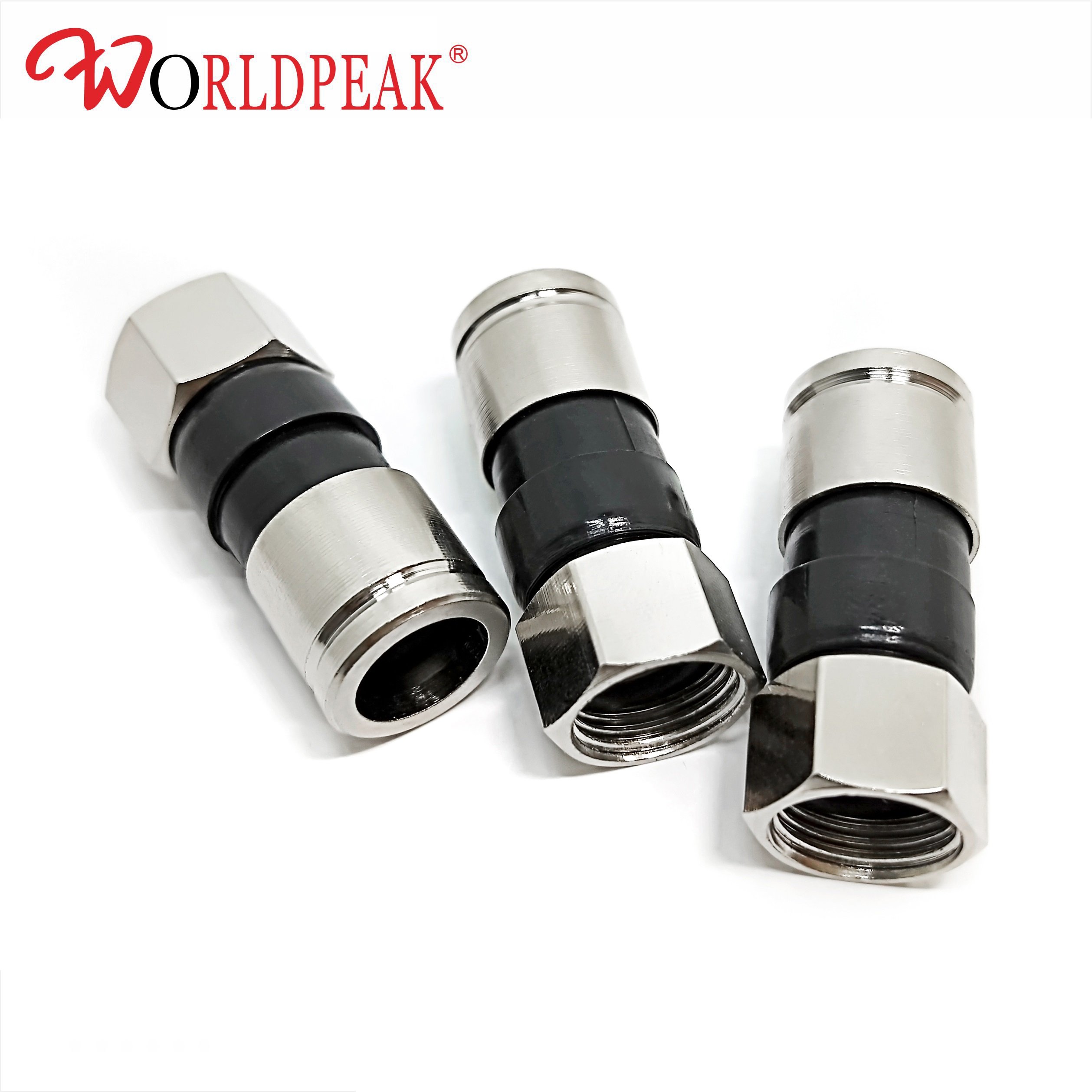 RG6 F pin male Compression connector extruded F digital TV brass Connector For antenna Satellite satellite receiver