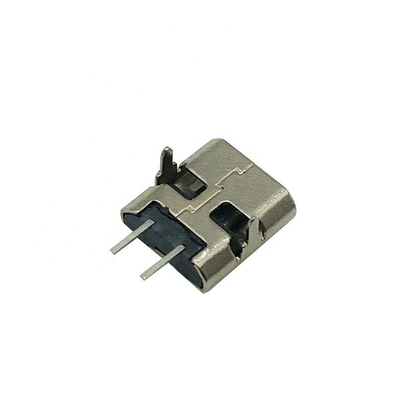 Micro USB Type B 2P Female Socket V8 Connector Gold Plated Solder Type with Pins Copper Contact for PCB Current Application
