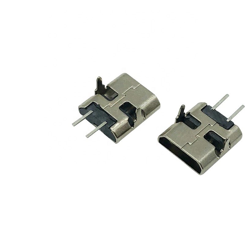 Micro USB Type B 2P Female Socket V8 Connector Gold Plated Solder Type with Pins Copper Contact for PCB Current Application