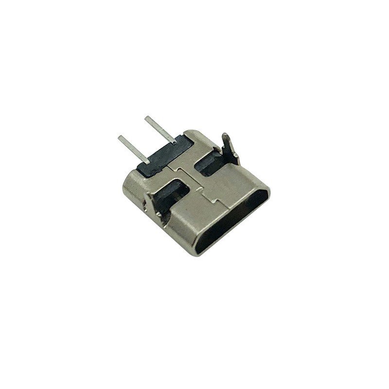 Micro USB Type B 2P Female Socket V8 Connector Gold Plated Solder Type with Pins Copper Contact for PCB Current Application