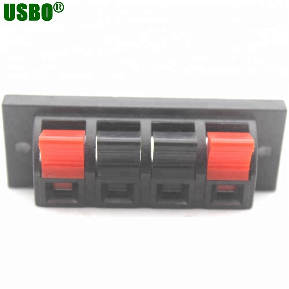 Black and red 3a 50v 4p mini terminal connector for audio speaker