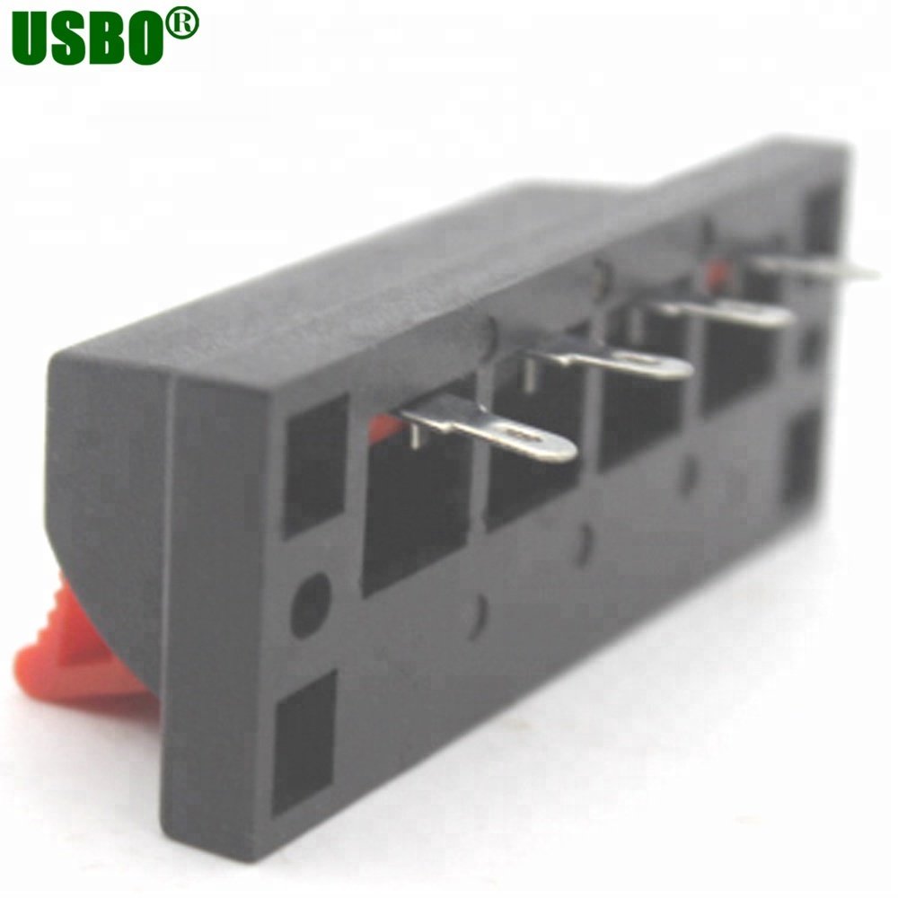 Black and red 3a 50v 4p mini terminal connector for audio speaker
