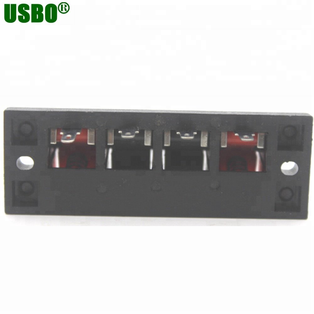 Black and red 3a 50v 4p mini terminal connector for audio speaker