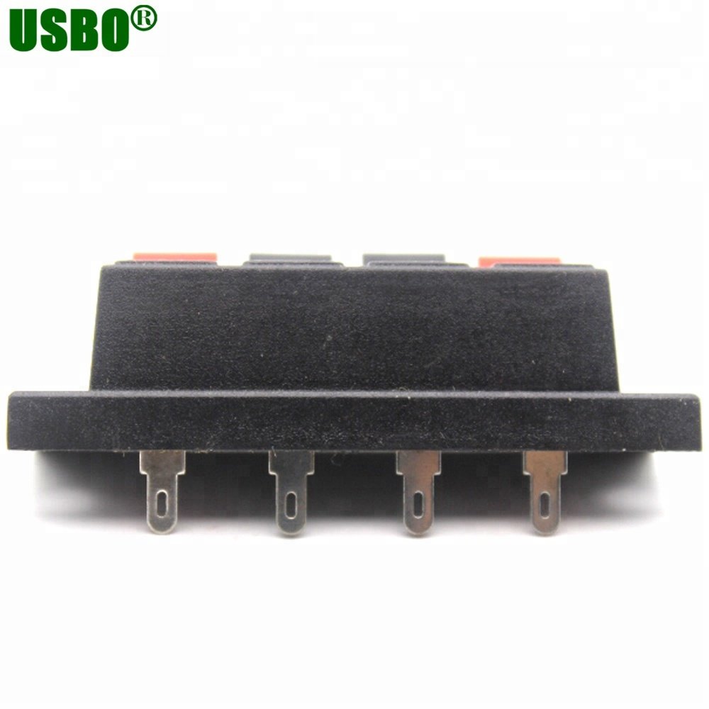 Black and red 3a 50v 4p mini terminal connector for audio speaker