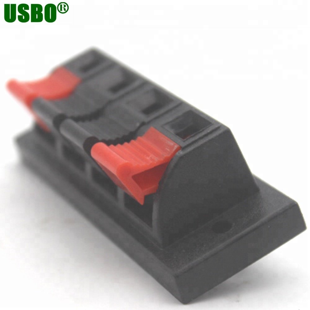 Black and red 3a 50v 4p mini terminal connector for audio speaker
