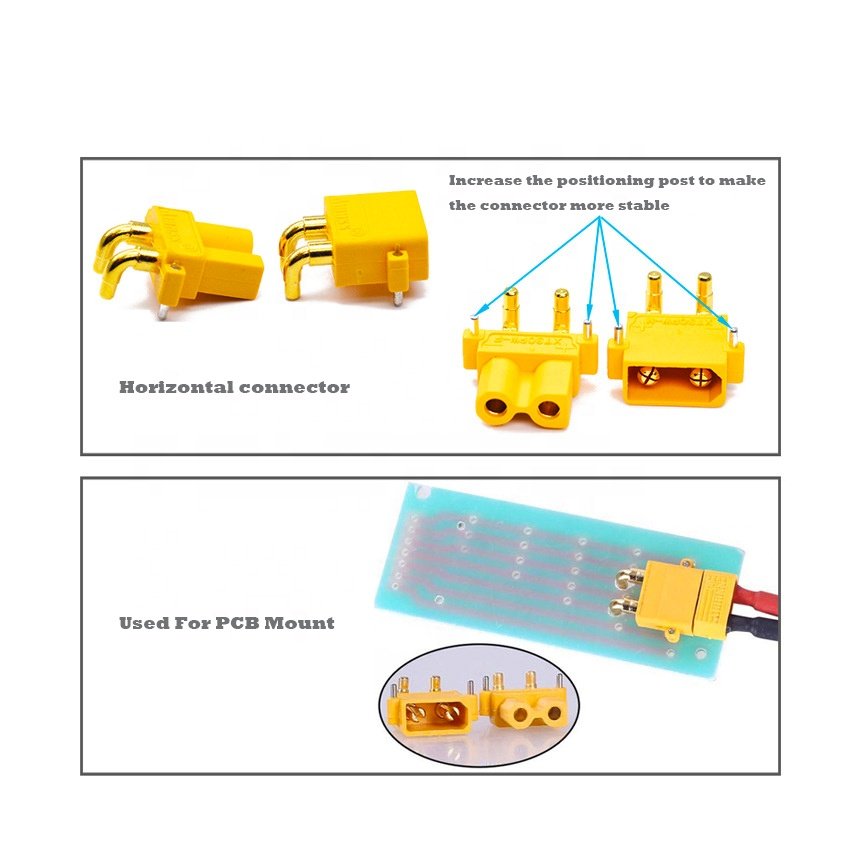 Original Amass XT30PW Connector Male Female XT30PW-F/M XT30PW-M XT30PW-F Plug Adapter XT30 Upgrade Right Angle PCB Connector