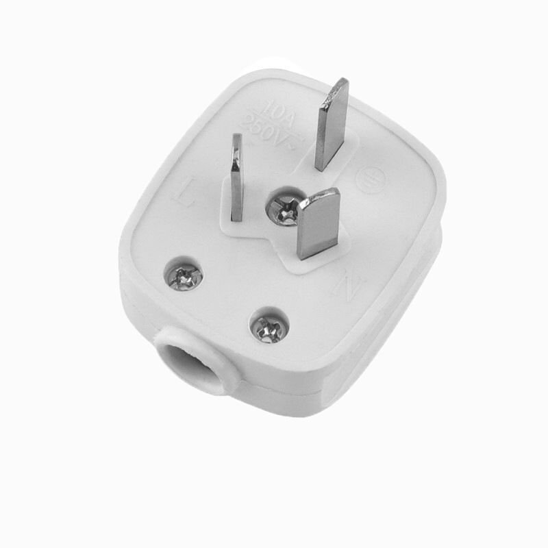 Australia 3 Pole 10A 16A Male AU Wiring Plug China New Zealand Power Strip Connector Re-wirable Cable Convert Plug 250V White