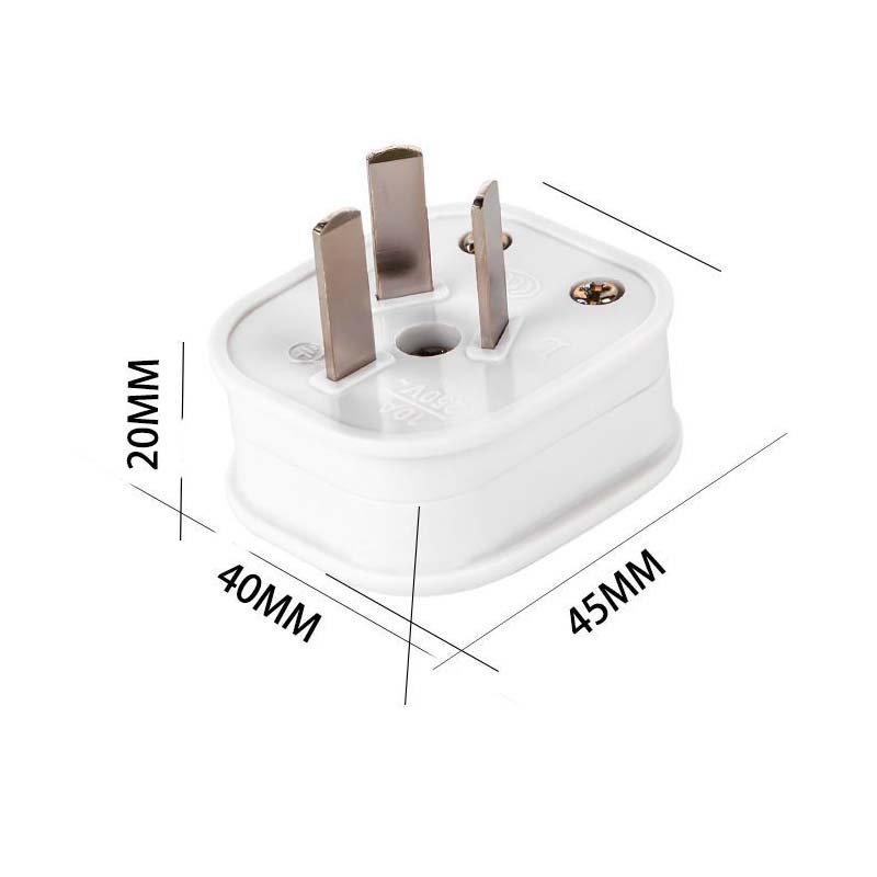Australia 3 Pole 10A 16A Male AU Wiring Plug China New Zealand Power Strip Connector Re-wirable Cable Convert Plug 250V White