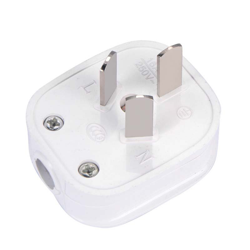 Australia 3 Pole 10A 16A Male AU Wiring Plug China New Zealand Power Strip Connector Re-wirable Cable Convert Plug 250V White