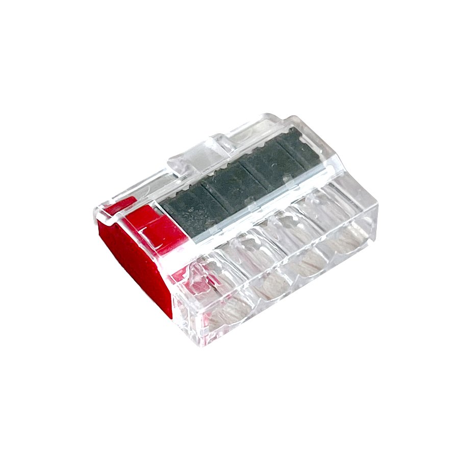 5 Pin Compact Push in wire connector for wiring up to 4mm2