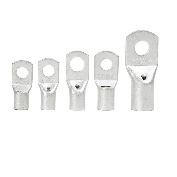 Heavy Duty T series Ring Eyelets Electrical Connectors Battery Cable Terminals Tubular Rope Ends Tinned Copper Wire Lugs
