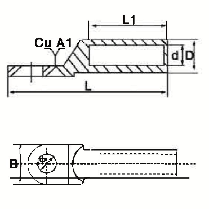 Tinned Copper Crimping Cable Terminal Lug Electrical Battery Tube Ring Crimp Terminal Connectors