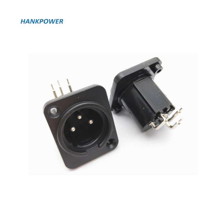 Right Angle Microphone Black Male Female 3Pin Panel Chassis Mount Socket Audio XLR Connector PCB Mount