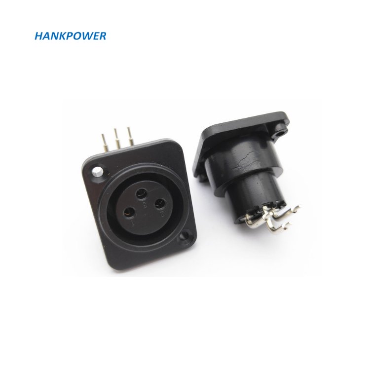 Right Angle Microphone Black Male Female 3Pin Panel Chassis Mount Socket Audio XLR Connector PCB Mount