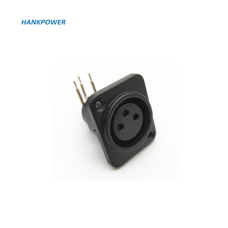 Right Angle Microphone Black Male Female 3Pin Panel Chassis Mount Socket Audio XLR Connector PCB Mount