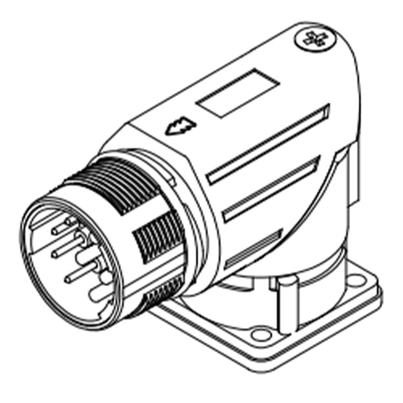 Ce Uls Approved Waterproof Ip67 Panel Mount Solder M23 Power Signal Right Angled Circular Connector For Automation