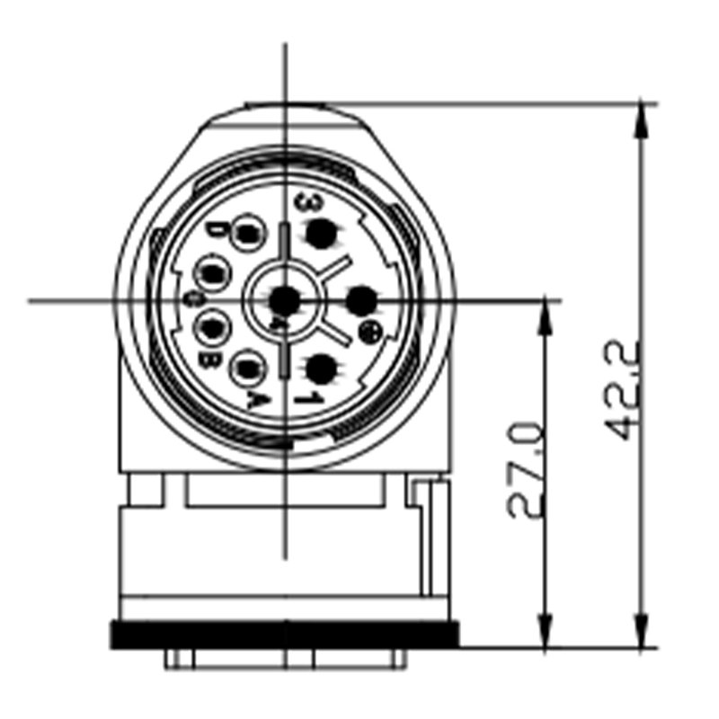 Ce Uls Approved Waterproof Ip67 Panel Mount Solder M23 Power Signal Right Angled Circular Connector For Automation