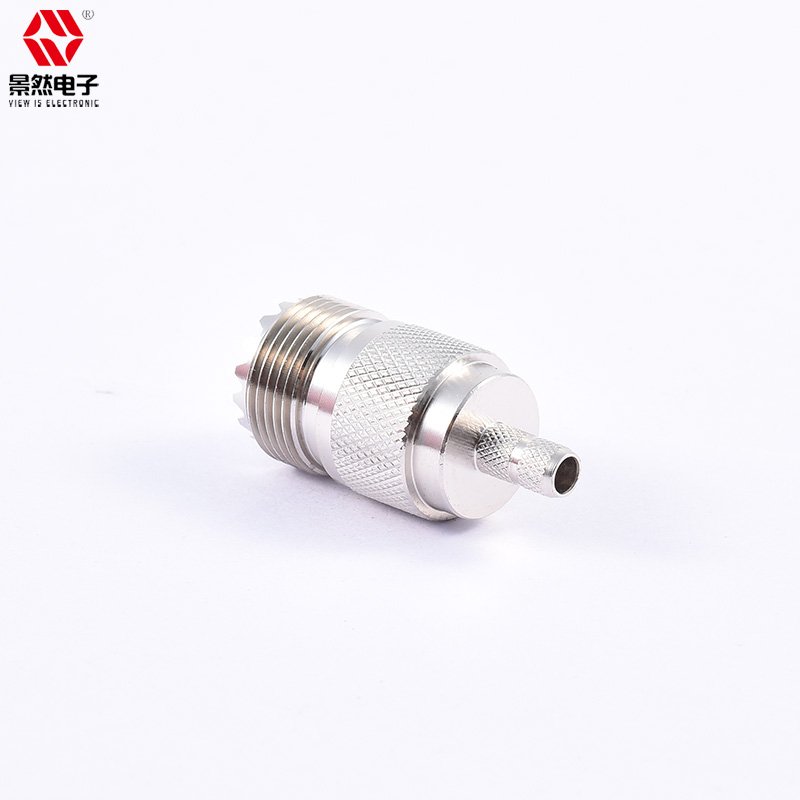 PL259 UHF connector for antenna communication crimp RG58 RG142 cable straight Nickle SO-239 jcak