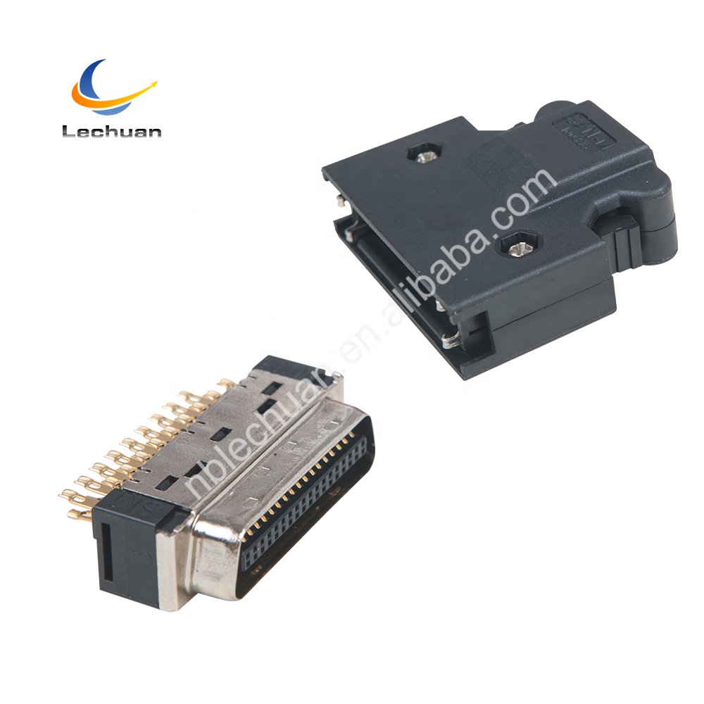 LECHUAN 3M Replaced 1.27mm SCSI MDR Mini D Ribbon 36Pin I/O Connector Buckle Type Solder 10136-3000PE Male Plug Connector