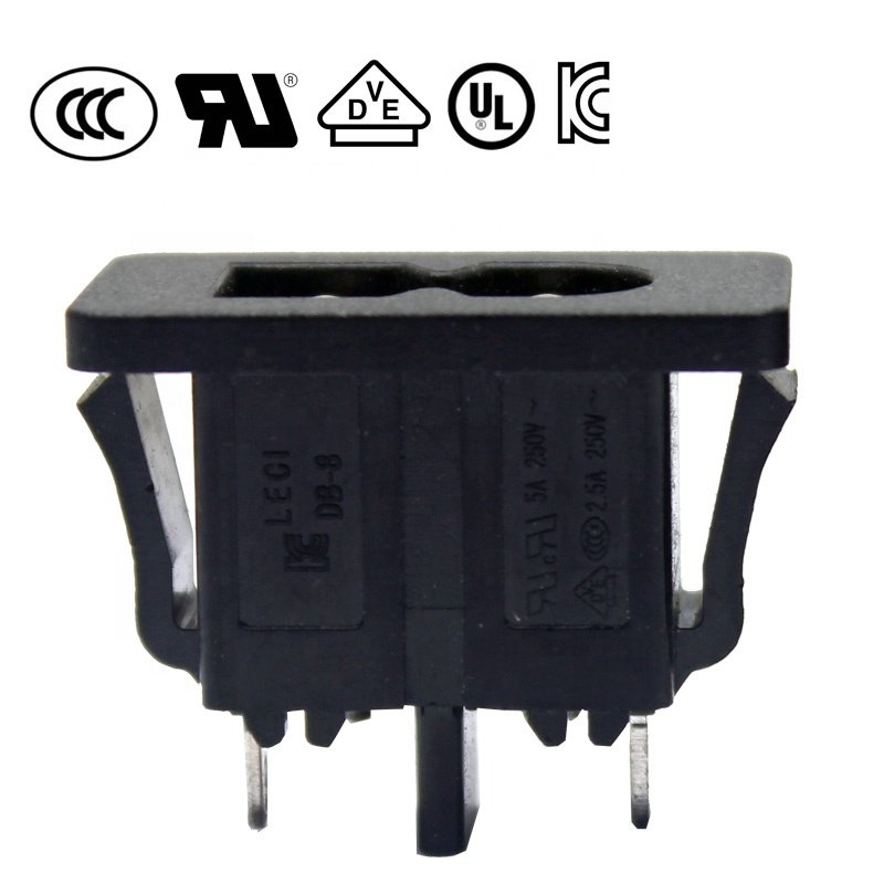 125V 5A industrial electrical 2 pin male power small socket iec c8 power connector