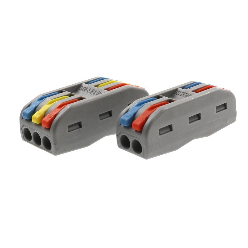 Quick Splice Copper Wire Wiring Push-In Butt Lever Connector Lighting Electric Terminal Block with Spring Power Distribution