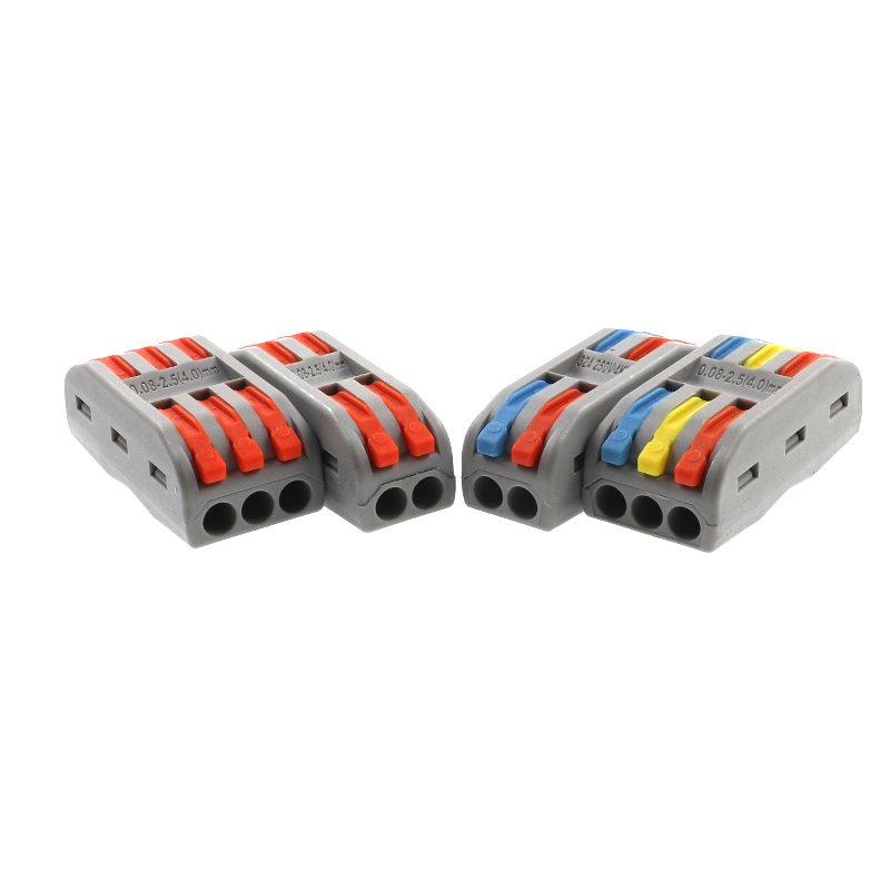 Quick Splice Copper Wire Wiring Push-In Butt Lever Connector Lighting Electric Terminal Block with Spring Power Distribution