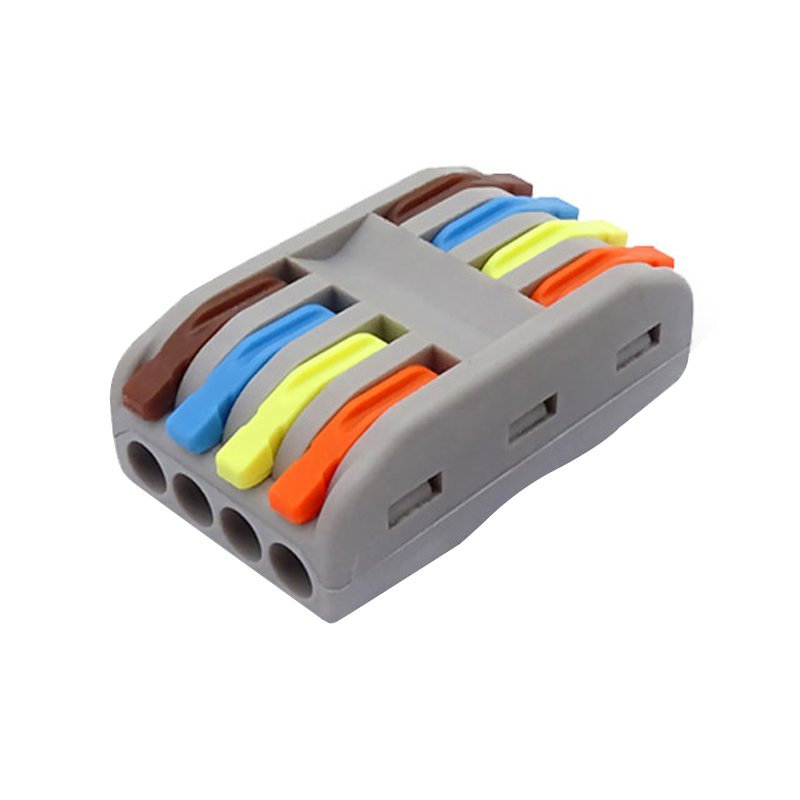 Quick Splice Copper Wire Wiring Push-In Butt Lever Connector Lighting Electric Terminal Block with Spring Power Distribution