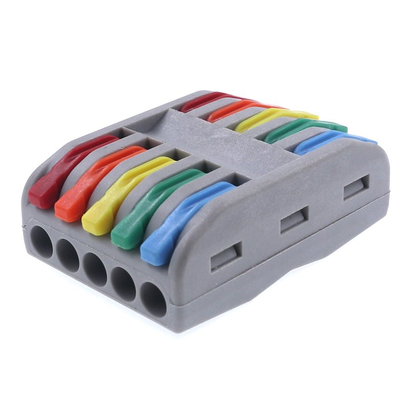 Quick Splice Copper Wire Wiring Push-In Butt Lever Connector Lighting Electric Terminal Block with Spring Power Distribution