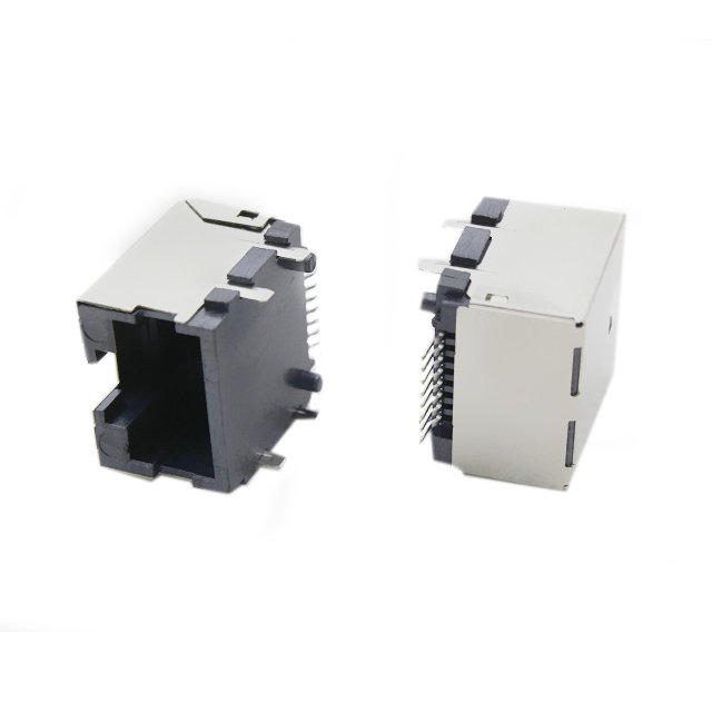 Custom Industrial Waterproof Ethernet Cat8 Rj45 Keystone Conector Jack 2 Port Magnetic 8 Pin usb-c to RJ45 Female Connector