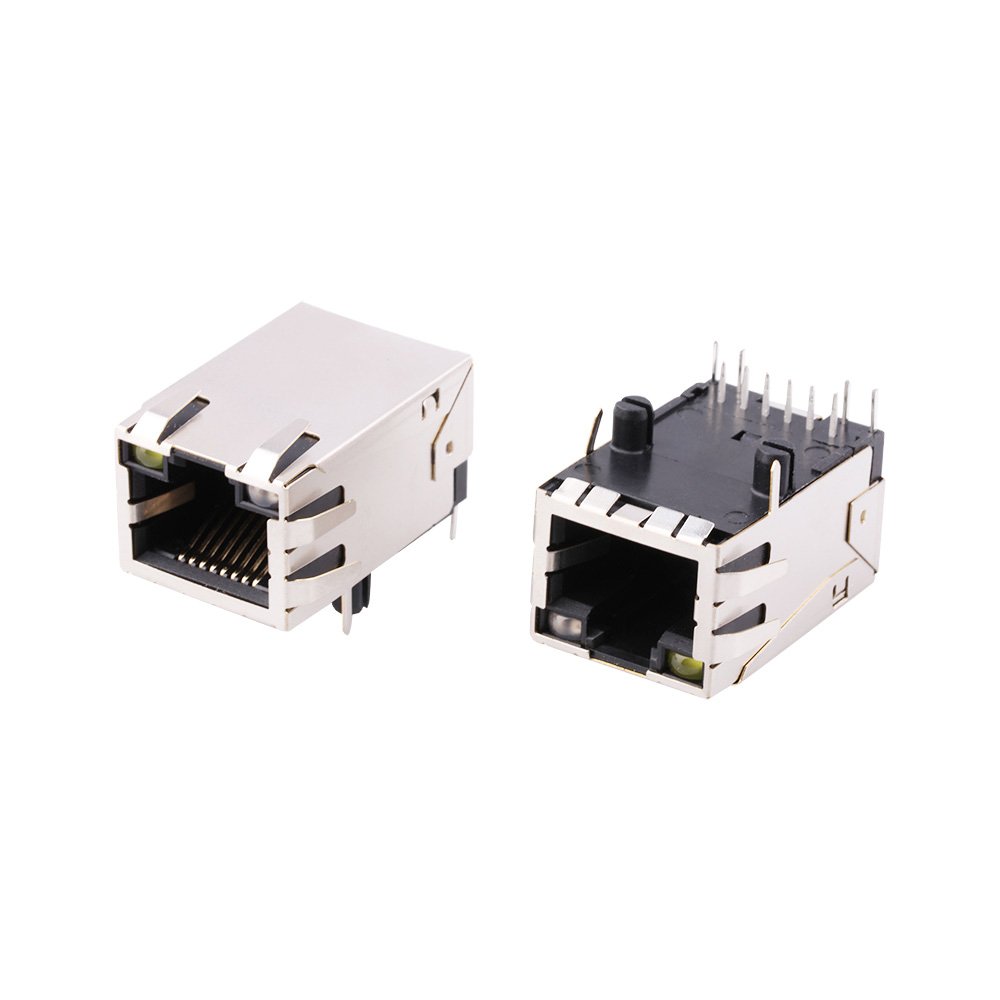 Custom Industrial Waterproof Ethernet Cat8 Rj45 Keystone Conector Jack 2 Port Magnetic 8 Pin usb-c to RJ45 Female Connector